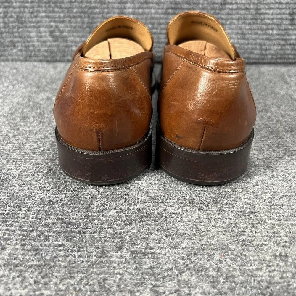 Johnston & Murphy Shoes Mens Size 9 N Brown Leather Tassel Loafers Italy 15-5724